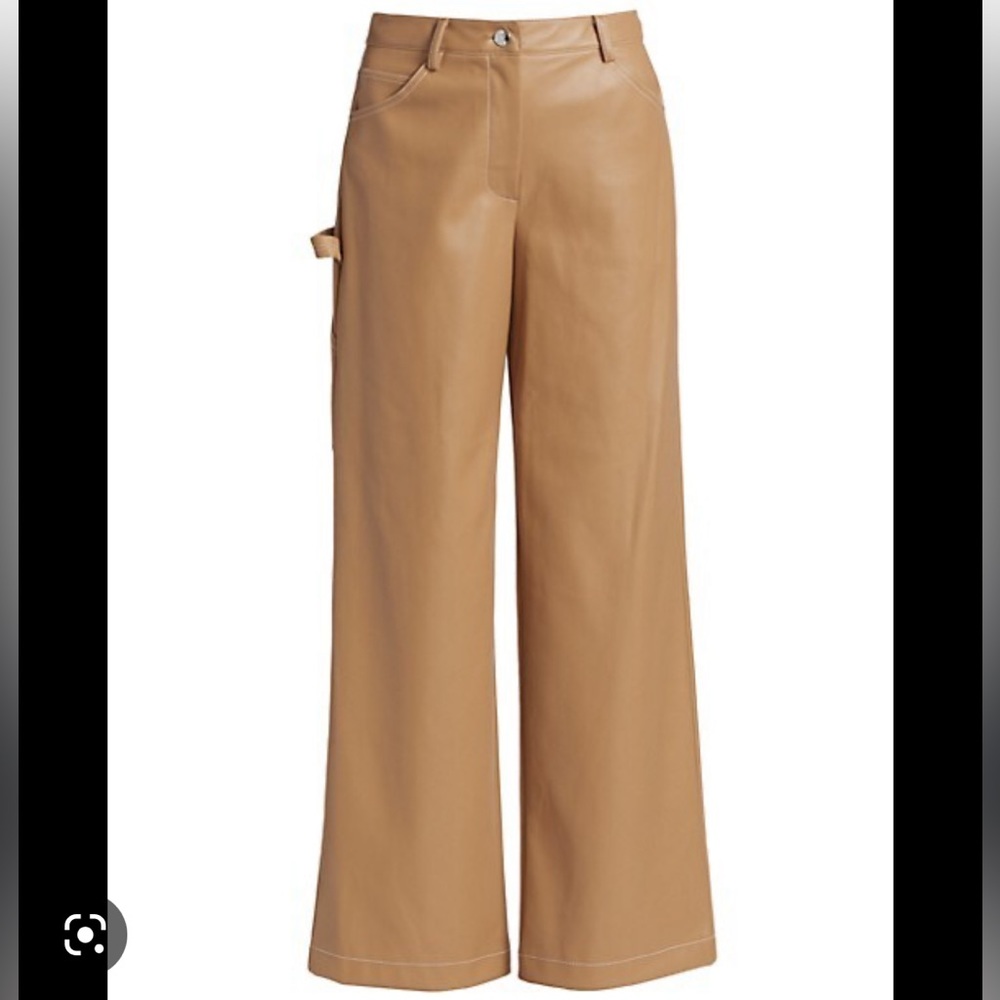 Staud camel color vegan leather pants